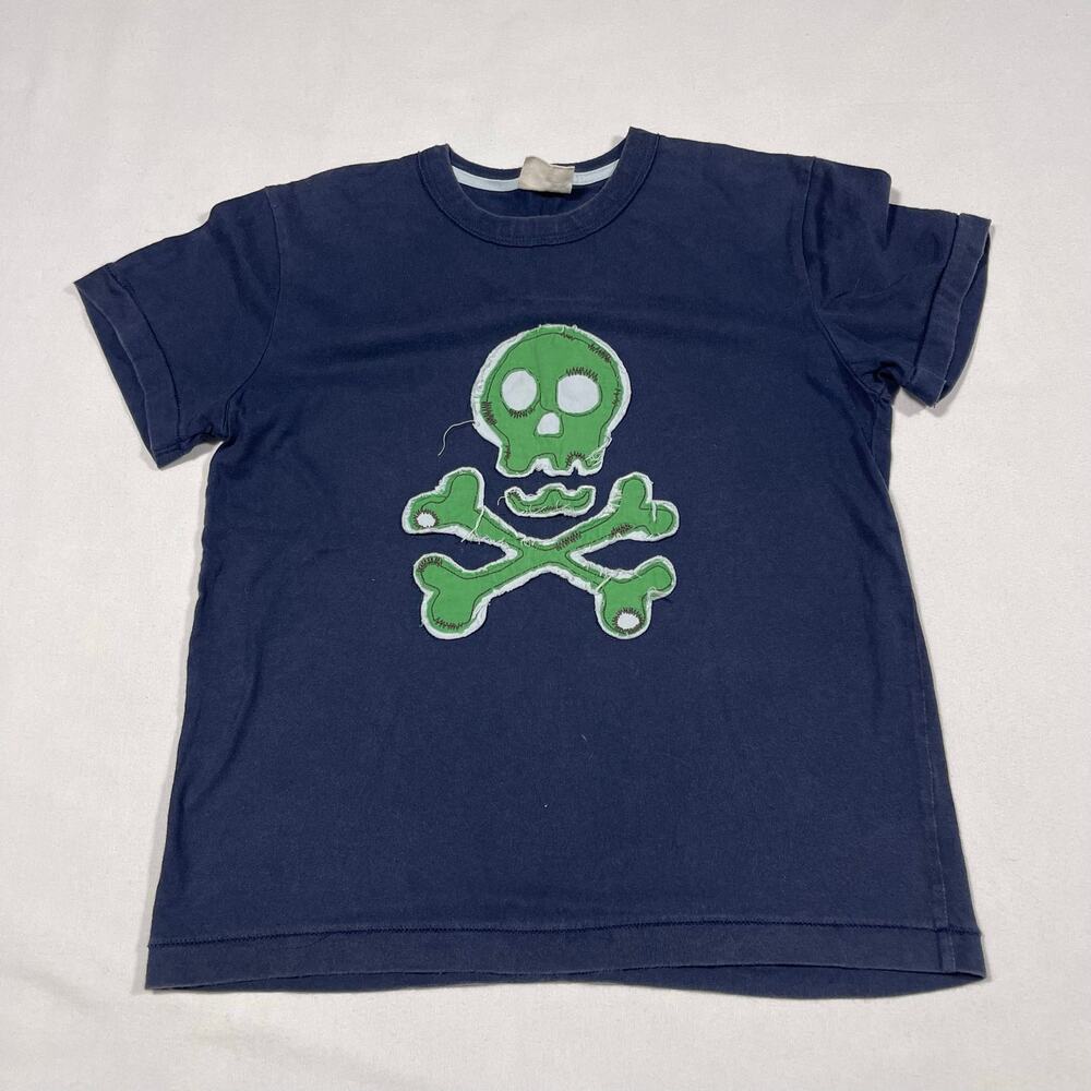 Mini Boden Navy Skull & Crossbones Graphic T-Shirt – 9-10Y